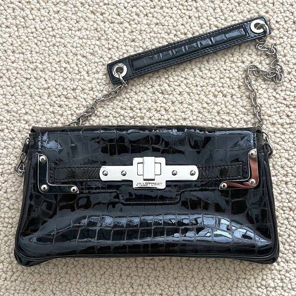 Jill Stuart Brown Patent Leather Clutch - Picture 1 of 8